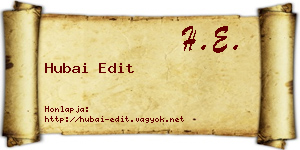Hubai Edit névjegykártya
